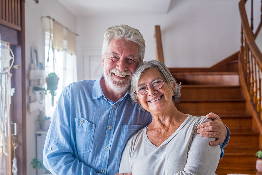 smiling middle aged couple